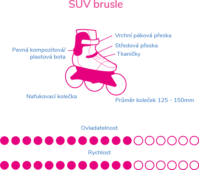 Infografika s typy bruslí